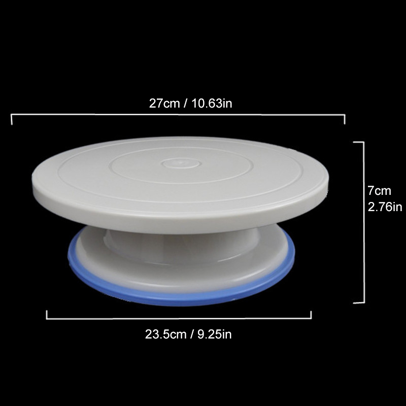 27Cm Plastic Taart Draaitafel Roterende Taart Plastic Deeg Mes Decoreren Draaitafel Anti-Slip Ronde Cake Stand Rotary tafel