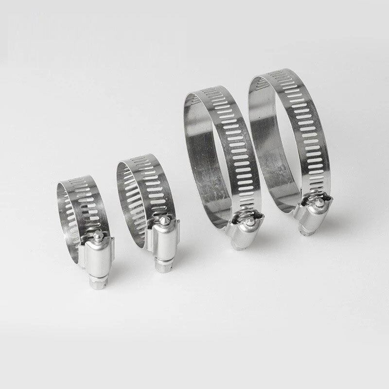 10pcs Stainless Steel Adjustable Drive Hose Clamp Fuel Line Worm Size Clip Hoop Hose Clamps