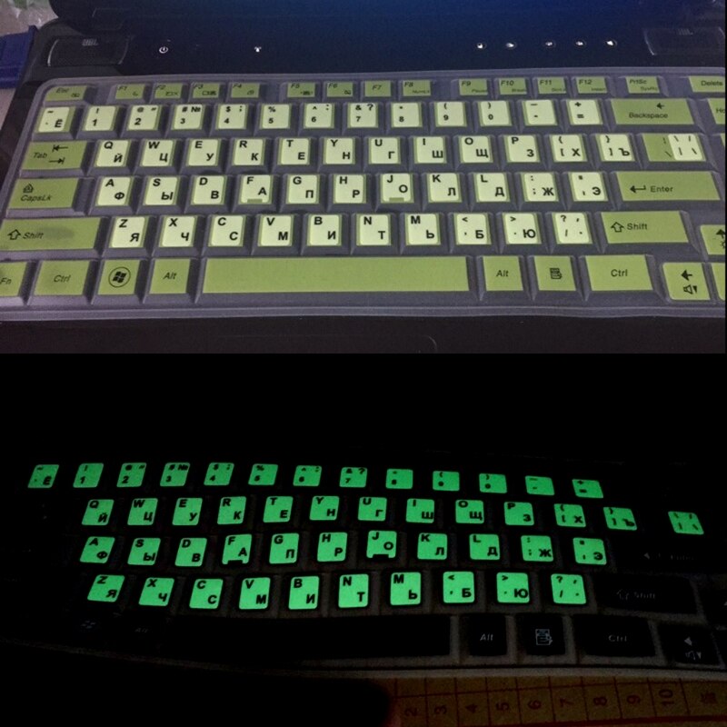 Russische sprache Tastatur Aufkleber Ultrabright Fluoreszenz Leucht Tastatur Aufkleber Laptop Zubehör
