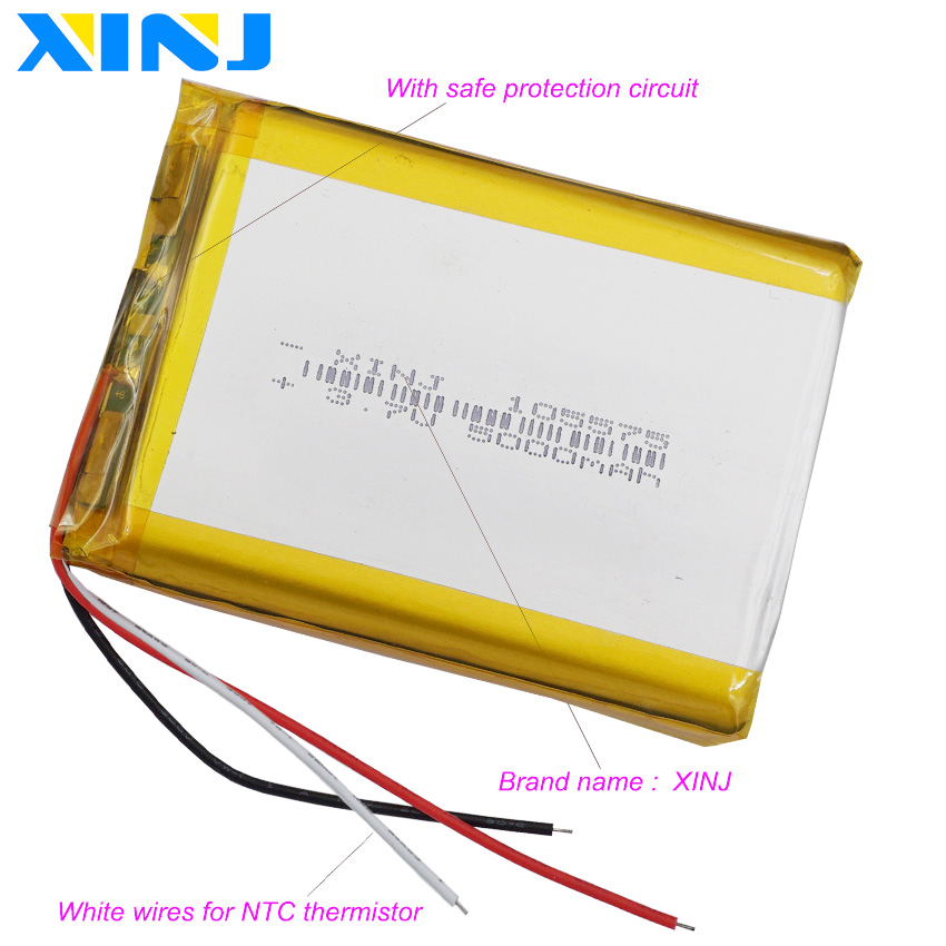 3.7V 5000mAh 18.5Wh Li-Polymer Li Lipo Battery NTC 3 Wires Thermistor For GPS Power Bank E-Book PAD MID PSP DIY Tablet PC 105575