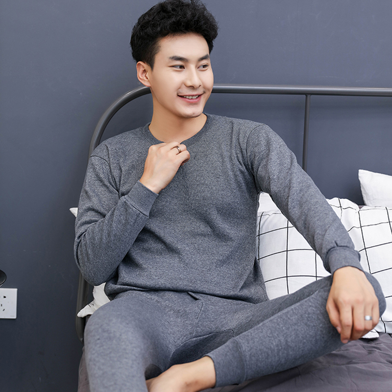 sous-vêtement thermique pour hommes en velours épais sous-vêtement thermique pour la pêche en hiver solide garder au Thermo Lingerie: NY004-DeepGrey / XXL