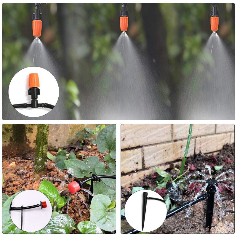 Kits with Adjustable Dripper 30m Automatic Micro Drip Irrigation System Garden Irrigation Spray Self Watering