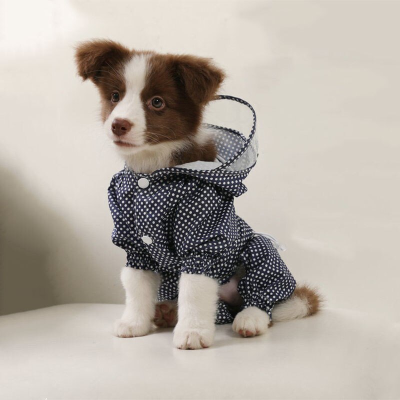 Dot mały pies płaszcz przeciwdeszczowy wodoodporny płaszcz Puppy Dog odzież cztery nogi zwierzęta płaszcz deszcz kurtka średnich dużych psów poncho oddychające płaszcze przeciwdeszczowe