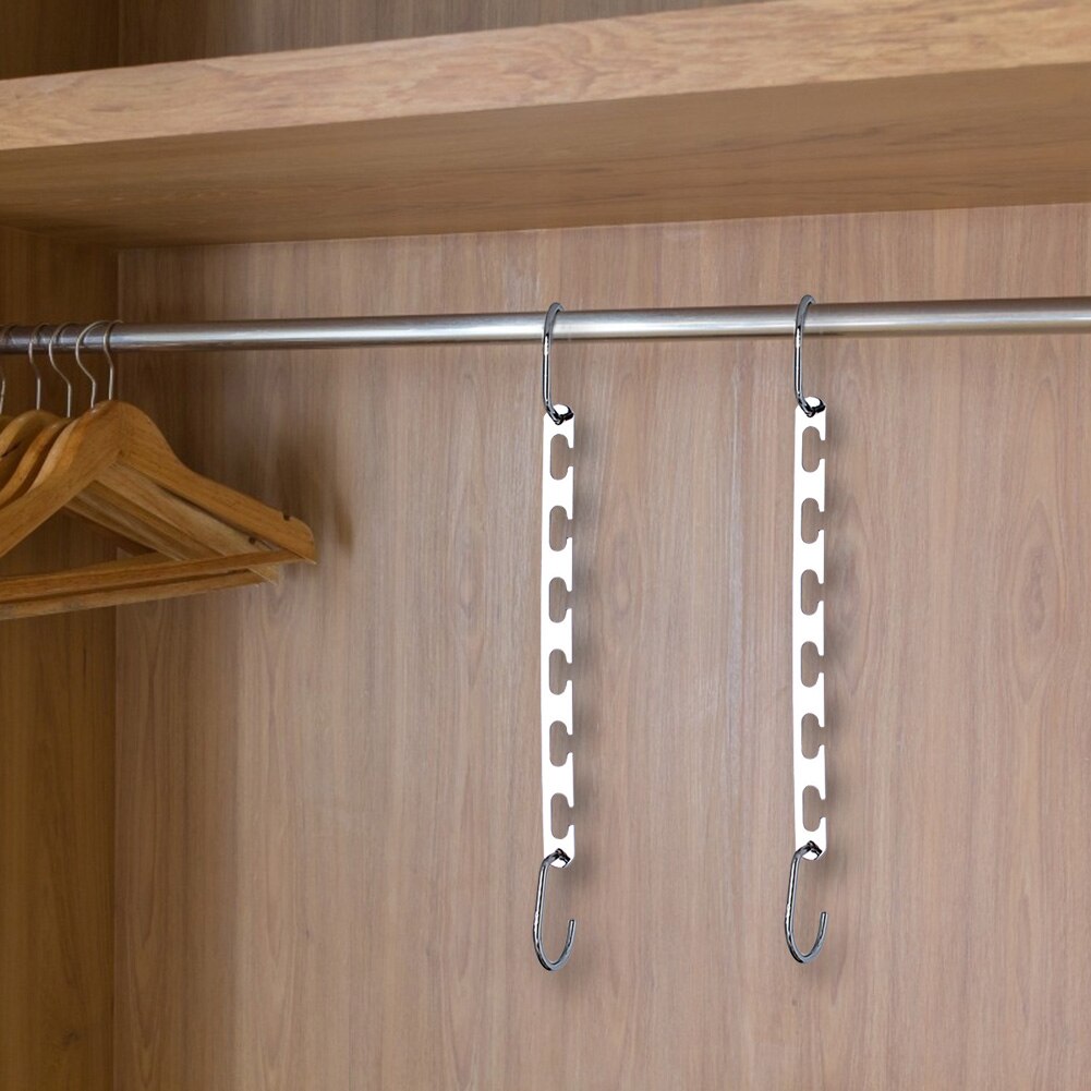 Coat Closet Hanger Clothes Rack Bedroom Home Organizer 2pcs Metal Stack Hooks Space Saving Hanger Multi-Port Clothing Rack