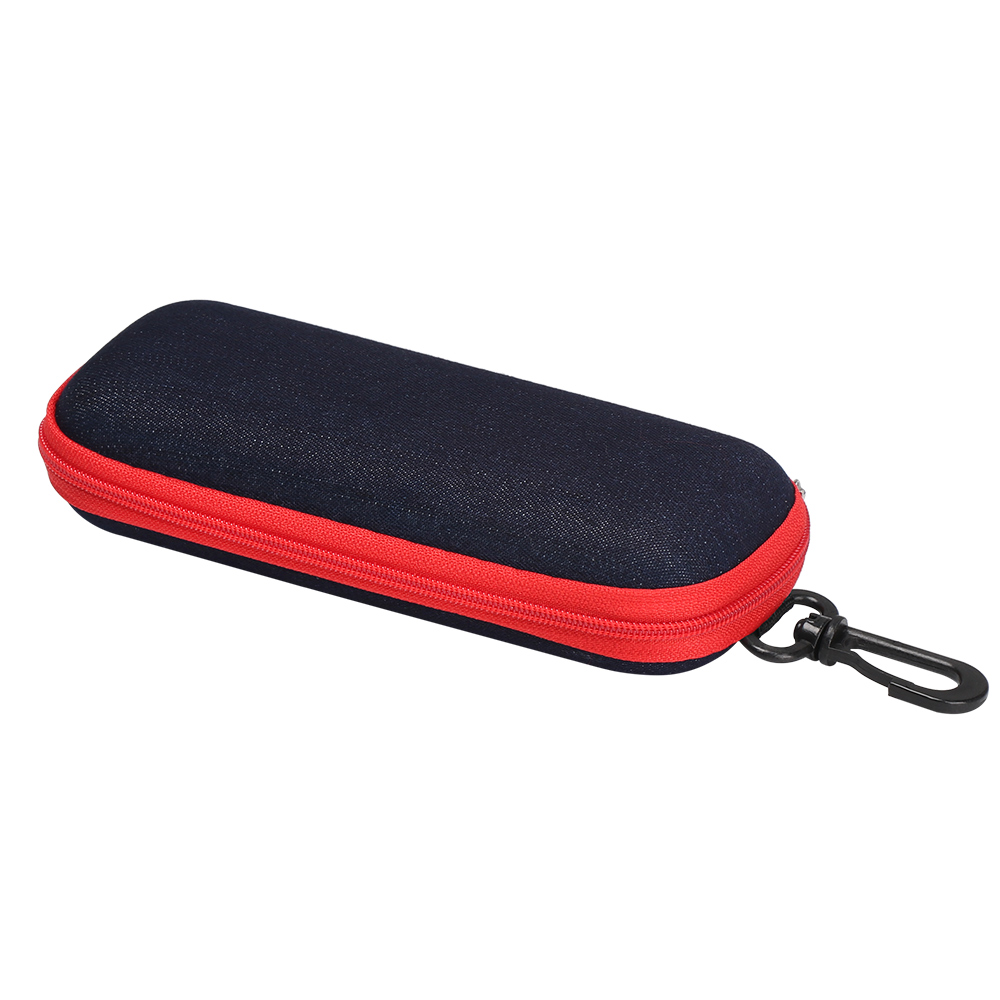Mode Denim Stof Bril Doos Rits Zonnebril Bescherming Container Brillen Etui Leesbril Organizer Draagtas: Rood