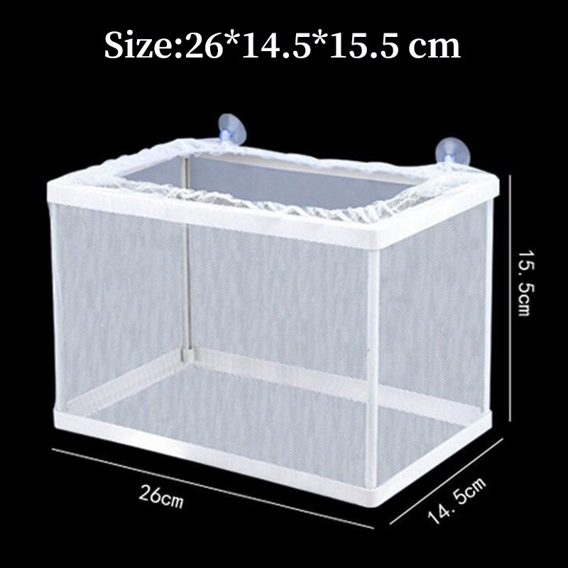 1 Pc Aquarium Fish Breeding Breeder Box Baby Fish Hatchery Isolation Net Fish Tank Incubator Box Hanging Aquarium Accessories: 26x14.5x15.5cm