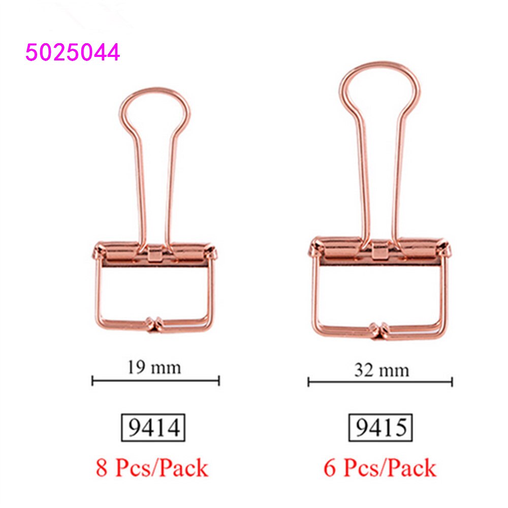 32mm 19mm set roséguld metall pärm klämma klämma pappers bokmärke klämmor student skola kontorsmaterial