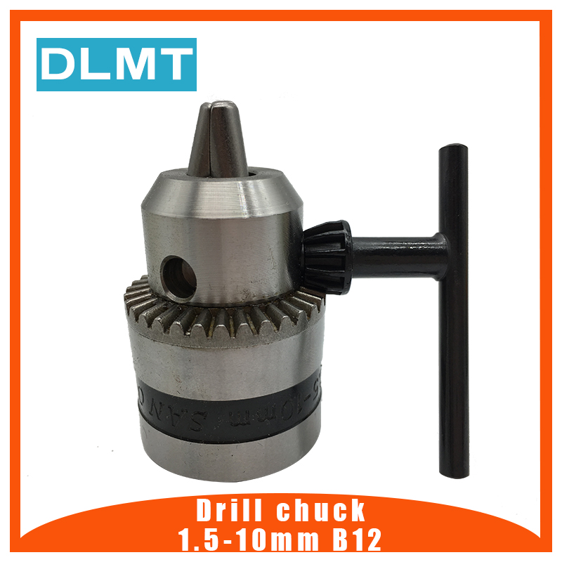 Mini mandril de taladro eléctrico B12 de 1,5-10mm, Portabrocas montado en torno, taladro de placa de circuito impreso, prensa para eje de Motor, biela de 5, 6, 8, 10, 12 y 14mm