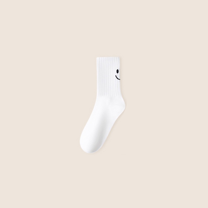 Calzini da donna calzino da donna con faccina sorridente calzini divertenti da donna Solid Dopamine calzini giapponesi/coreani coppia calzino a tubo medio calzino sportivo Casual: Beige