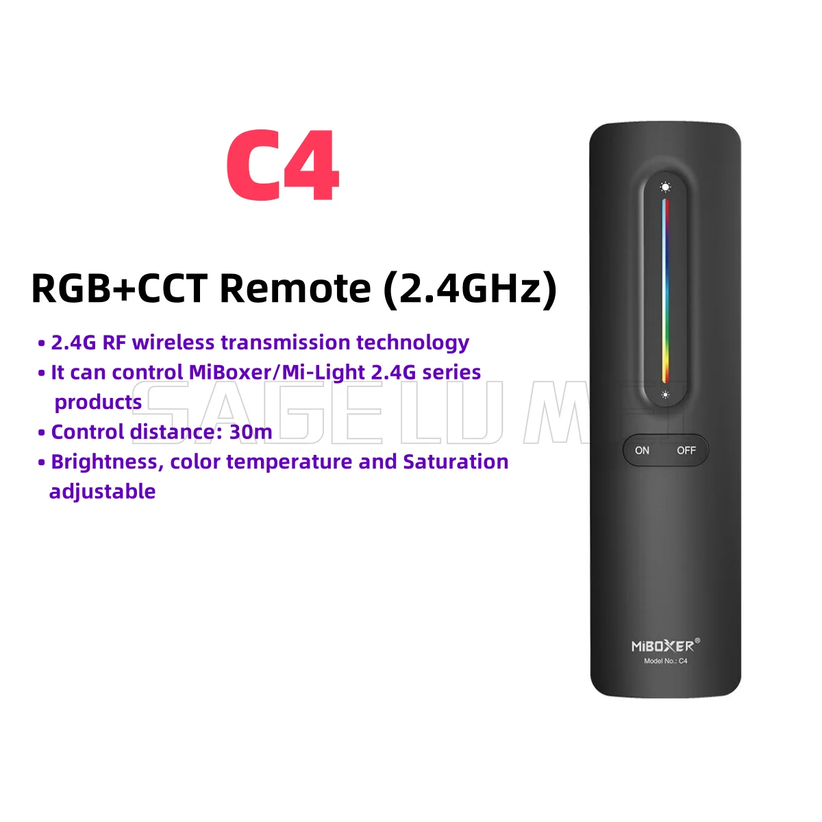NEUE Miboxer2.4G RF-Fernbedienung C1 C2 C3 C4 C5 C6-Steuerung für dimmbare Farbtemperatur, einstellbares zeitliche Koordinierung, CCT, RGB+CCT, mehrere 4-Zonen: hellgelb