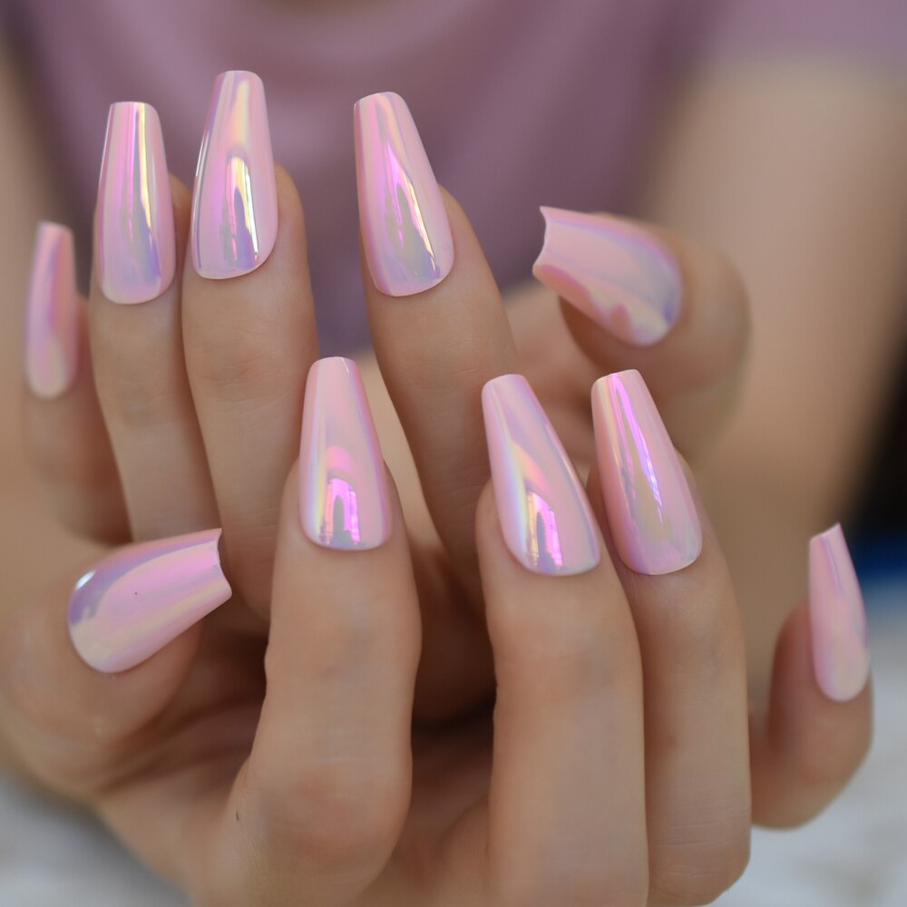 Ekstremt spiss faux ongles hvit ombre naken fransk spiker tips lang stiletto abs gel negler sett 24 ct: L5672