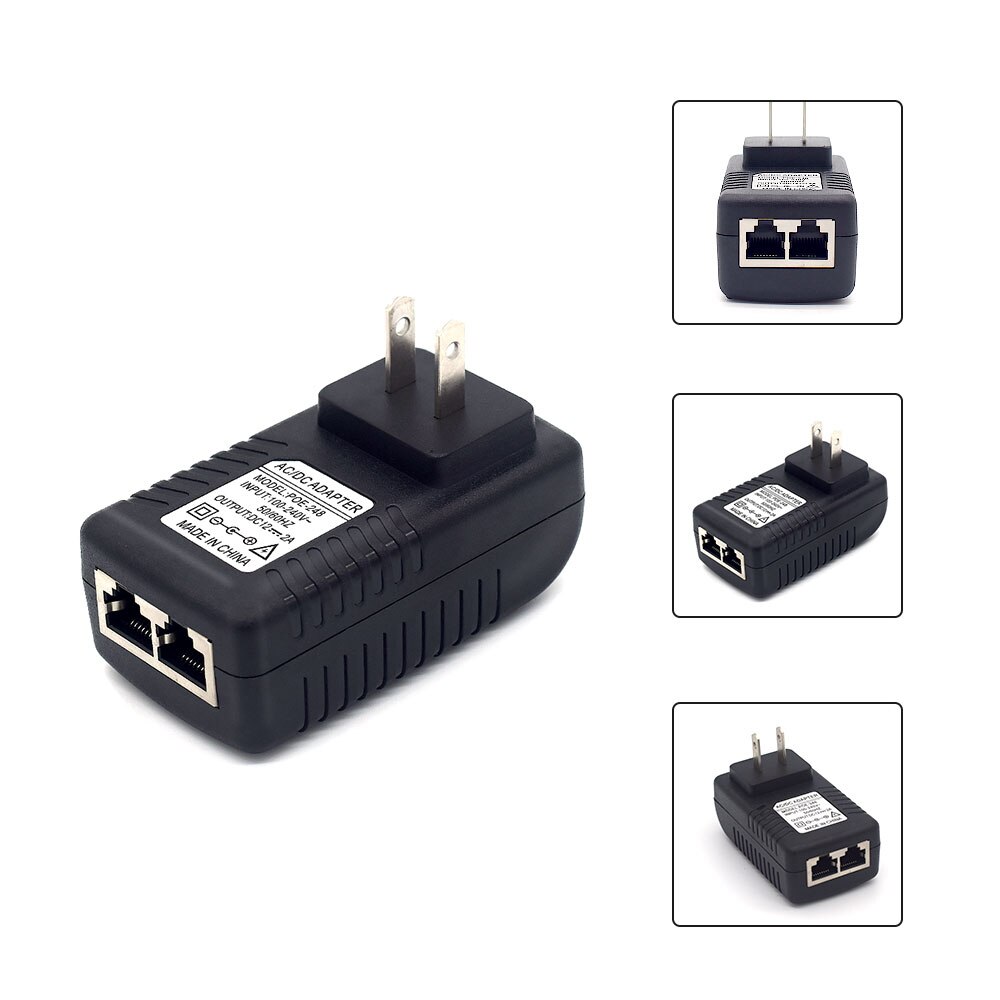 1 PCS 12V 2A POE Injector Power Over Ethernet Injector POE Adapter EU/US Optional