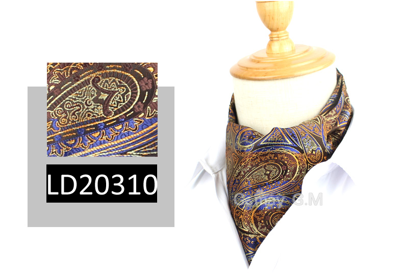 Klassieke stropdassen voor heren, vintage jacquard stropdas, ascot stropdas voor feest, britse heer, polyester zijden stropdas: Ld20310