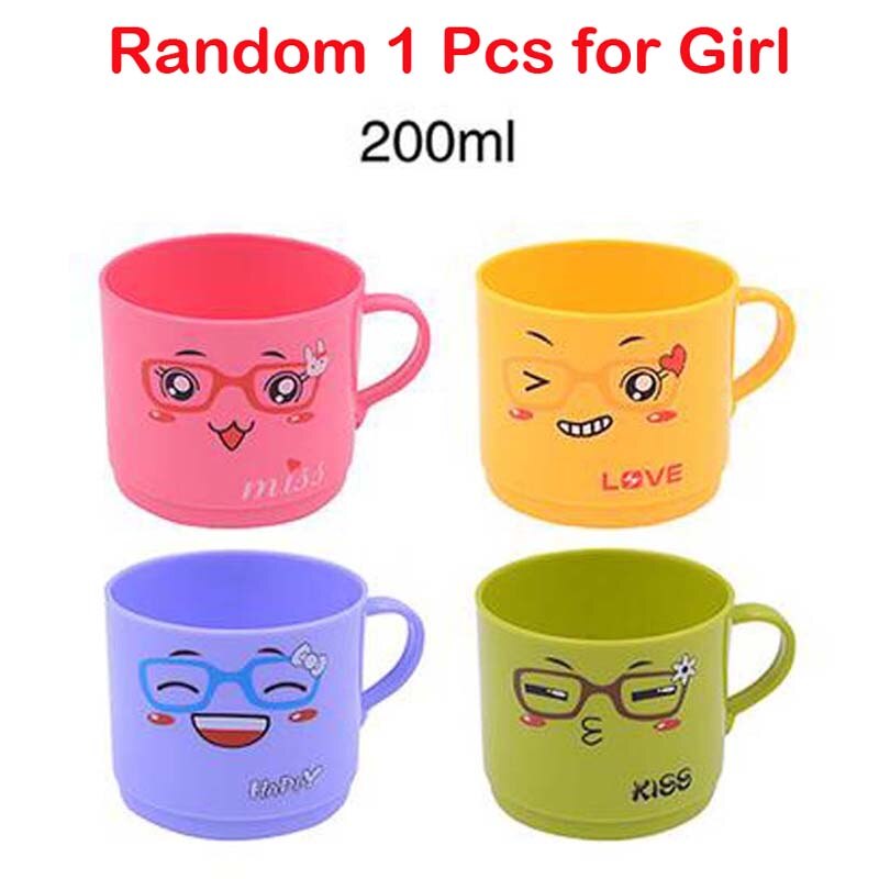 Taza de agua de 200ml para bebé, vaso de alimentación de bebé de Salud Ambiental, vaso de zumo de leche de dibujos animados para niños, 1 ud.: Girl Color NoLid Cup