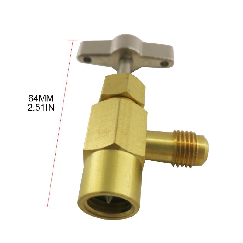 R134A Can Tap Valve Refrigerant Dispenser Tool with Tank Adapter for 1/4 and 1/2 inch AC Freon Charging Hose