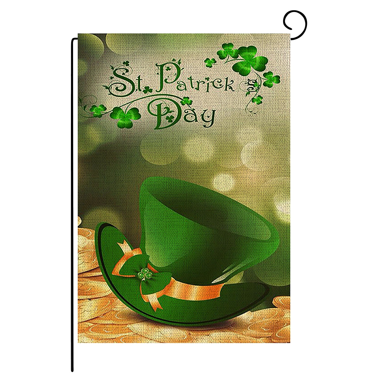 St. Patrick's Day Gartenflagge 30,5x45,7 Cm – Kleeblatt-Design Aus Jute, Doppelseitig, Für Garten & Terrasse