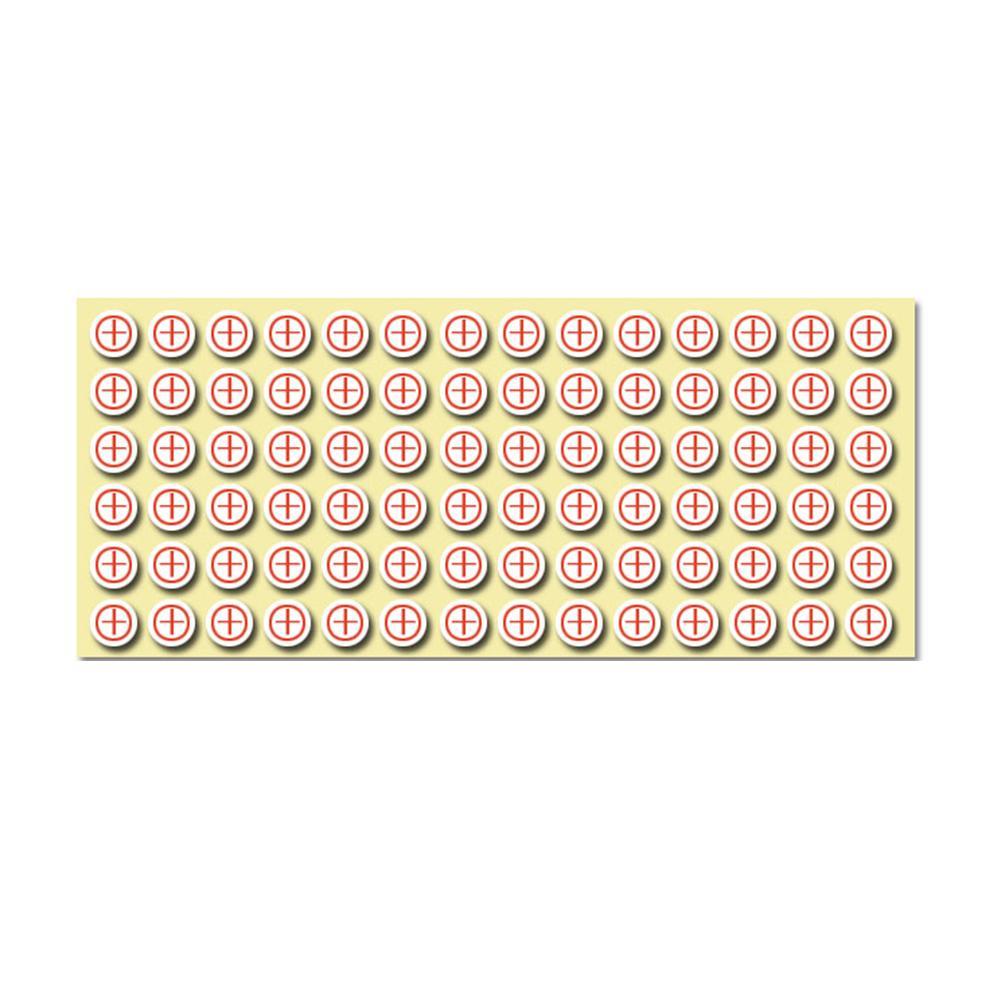 1sheet 8mm Plus Minus Label Stickers Aticker Red Black Positive &amp; Negative Self-adhesive Stickers Coated Paper Adhesive Labels