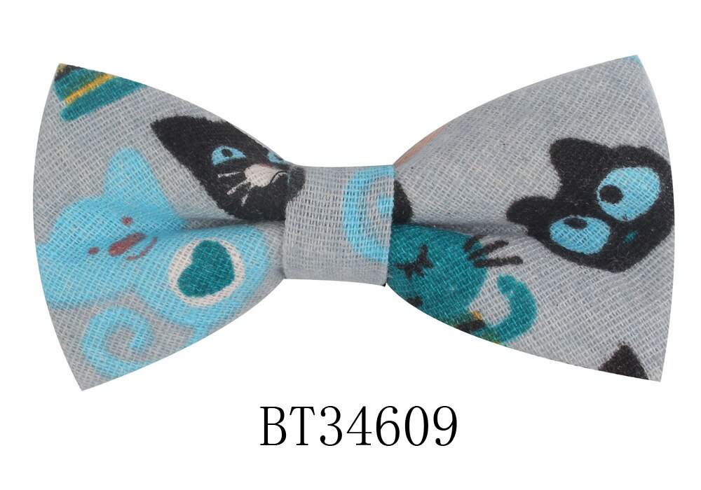Pajarita Casual de lino y algodón para hombres y mujeres, pajarita con estampado de dibujos animados para adultos, pajaritas, pajaritas para boda: BT34609
