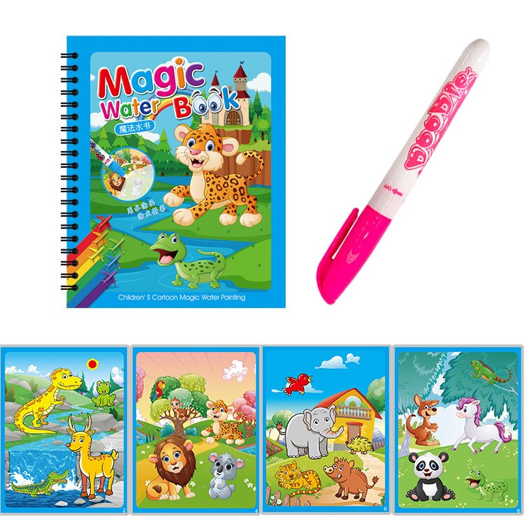 DIY Montessori Painting Drawing Board For Kids Toys Coloring Book Doodle & Magic Pen Magic Water Drawing Book: F