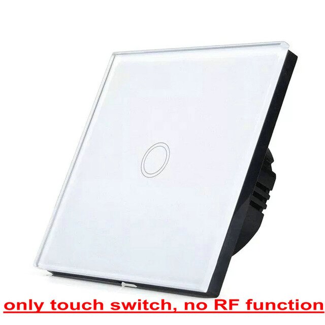 EU/UK Standard Bonda Wall Switch, Light Touch Switch 2 Gang 1 Way AC110V-240V Wall Touch Switch: White 1 open