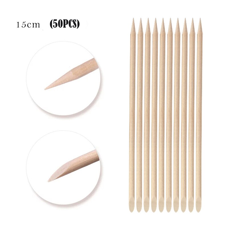 Orange Holz Sticks für Nagelhautschieber Entfernen Werkzeug gabeln für nägel Maniküre Werkzeuge 10/30/50/ 100Pcs/Set 4 verschiedene größen: 17.8cm 30pcs