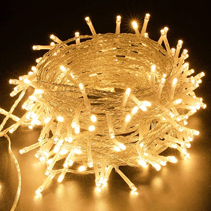 Outdoor Christmas Lights 10M 20M 30M 50M 100M LED String Lights Fairy Decoration Lights For Wedding Party Tree Garland: Warm White / 10m 100leds EU Plug