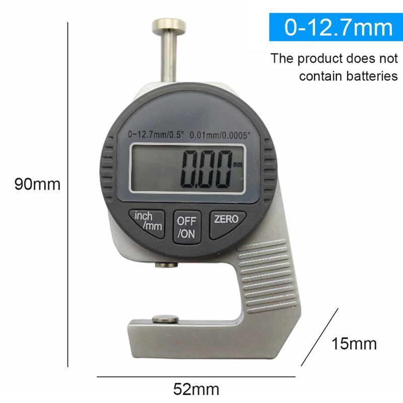 Portable Thickness Gauge Meter with LCD Display 0-12.7/0-10MM Mini Electronic Digital Indicator Thickness Measurement Tester: 0-12.7mm
