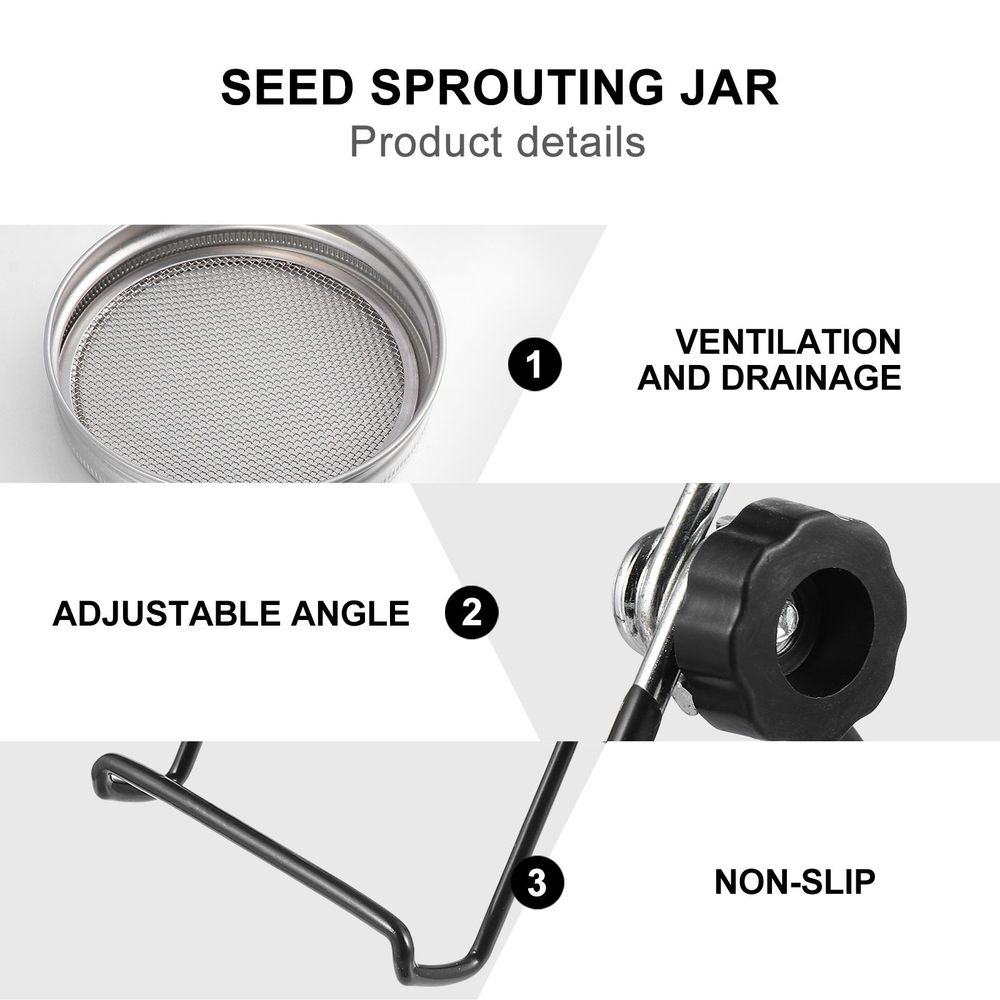 1 Set Sprouting Jar Kit Transparent Glass Sproutin Grandado