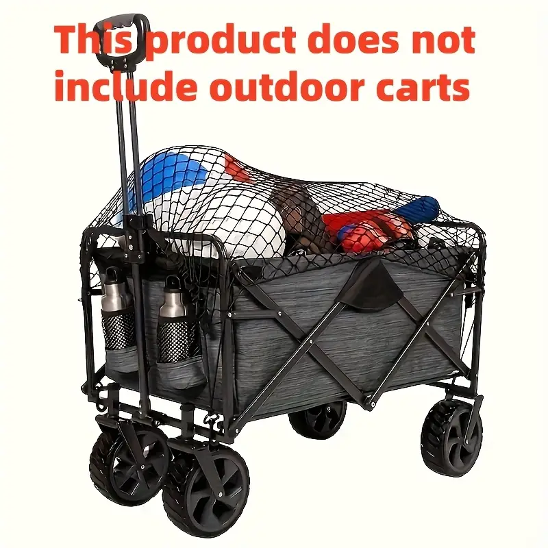 Robuster, zusammenklappbarer Frachtwagen aus strapazierfähigem Nylonnetz, perfekt für Strand, Garten und Reisen mit sicherer Campingausrügestochen