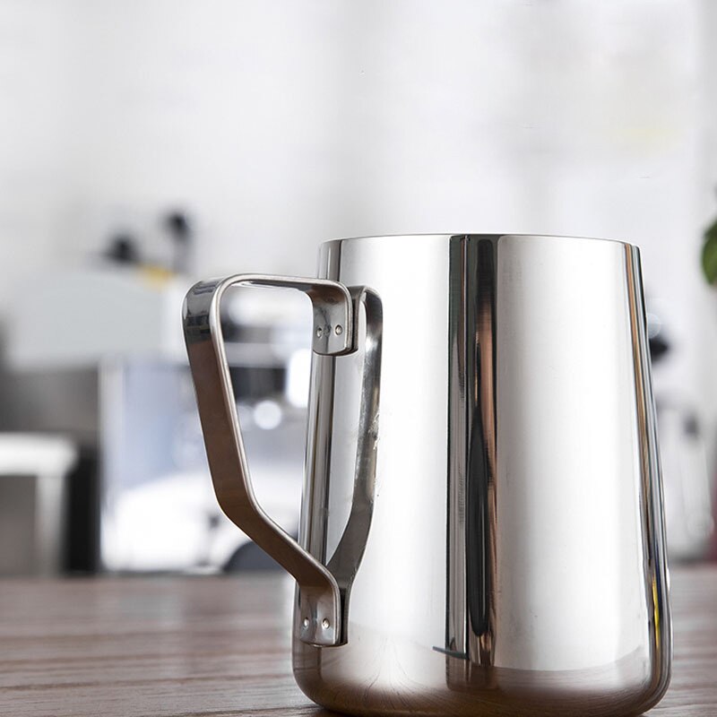 Milk Steaming Frothing Pitcher Stainless Steel Non-Stick Milk Jug Pull Flower Cup Perfect for Coffee Cappuccino Latte Art