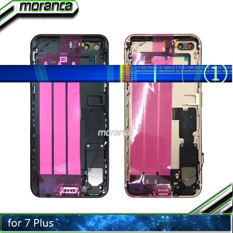 i7 Full Housing for IPhone 7 7G Plus 7Plus Back Middle Frame Chassis Assembly Battery Cover with Flex Cable Replacement Parts