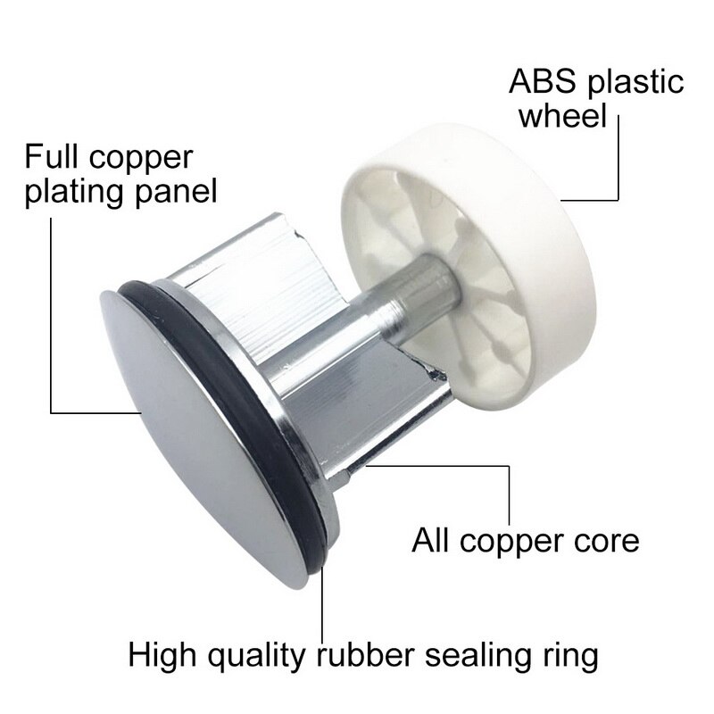 Sink Waste -Up Plug Kitchen Push Button Basin Bathtub Drain Bath Basin Overflow Hole Sink Tap Waste Plug Slotted Sinks Drains