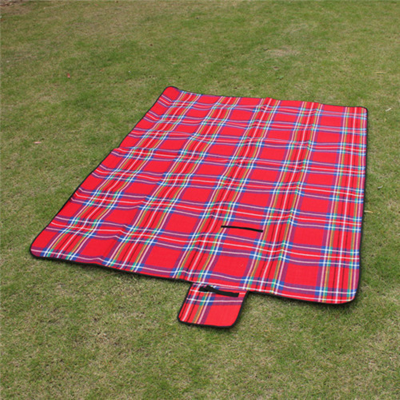VILEAD Folding Beach Cushion Spring Outdoor Picnic Lightweigh Waterproof Sleeping Camping Pad Mat Moistureproof Plaid Blanket