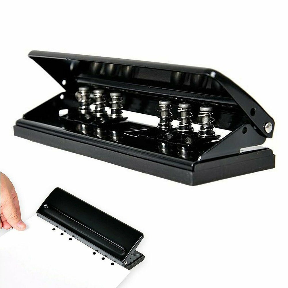 Tool DIY Adjustable Planner Ring Binder Stationery Handheld Portable Metal Paper Puncher Office 6 Hole School Home