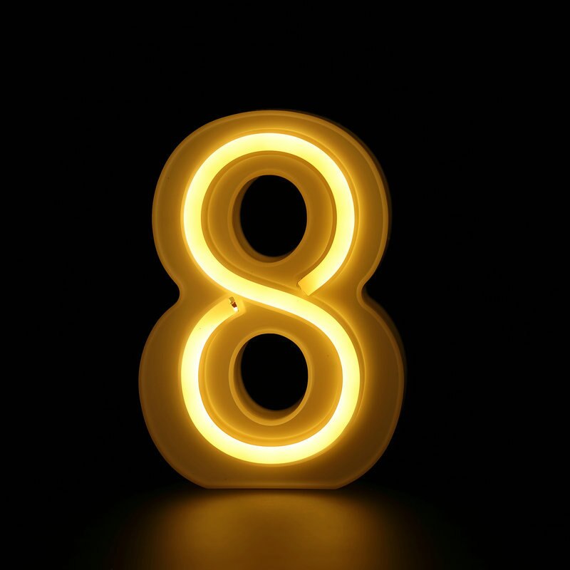 Flex Led Custom Neon Signs Number 0-9 Letter Signage Indoor Warm Light Display Light Up Signs Commercial Christmas Decorations: 8