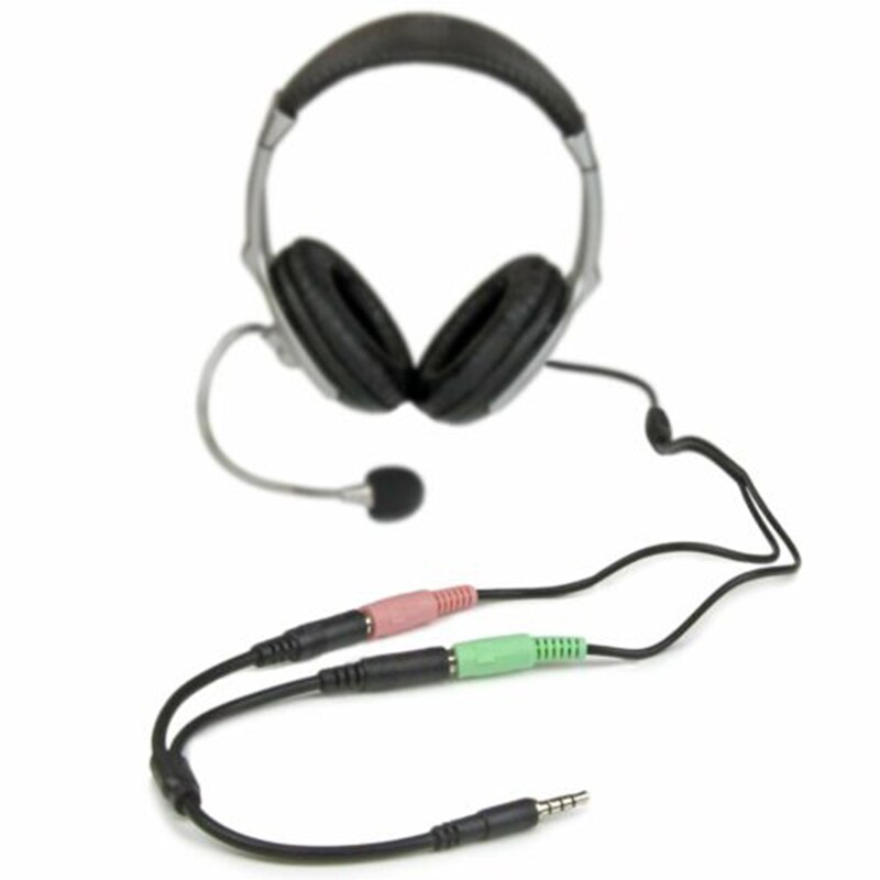 3.5Mm Stereo Audio Male Naar 2 Vrouwelijke Headset Mic Trrs Y Splitter Kabel Adapter Mobiele Telefoon Adapters & Converters