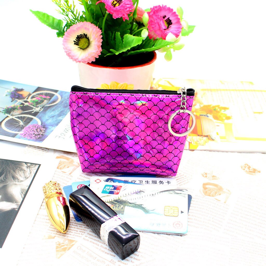 2019New fermeture éclair femmes fille impression fleur collations porte-monnaie portefeuille sac changement porte-clés avec poche