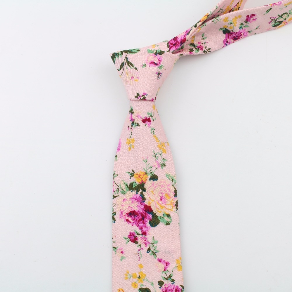 Bomull rose herre fargerike slips slips slips smal krysantemum slim mager cravate smale tykke slips 6cm