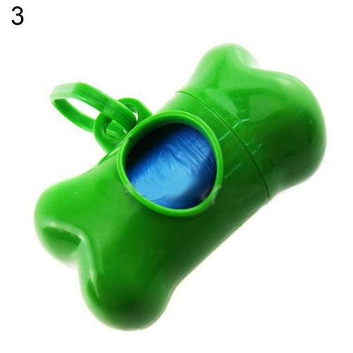 XC PortablePet Dog Bone Shape Garbage Waste Clean-Up Bag Dispenser Box Carrier Dog Supplies Pet Products: Green