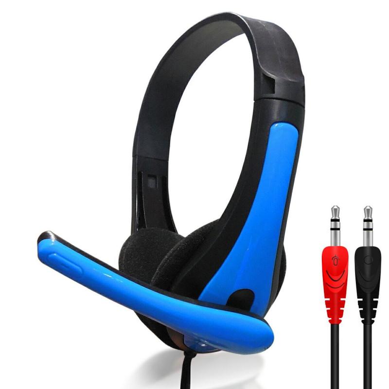 JTKE 3.5mm Over-ear Gaming Headphones Stereo Earphones Red Yellow Blue Headset With Microphone For Laptop PC Computer Tablet: blue