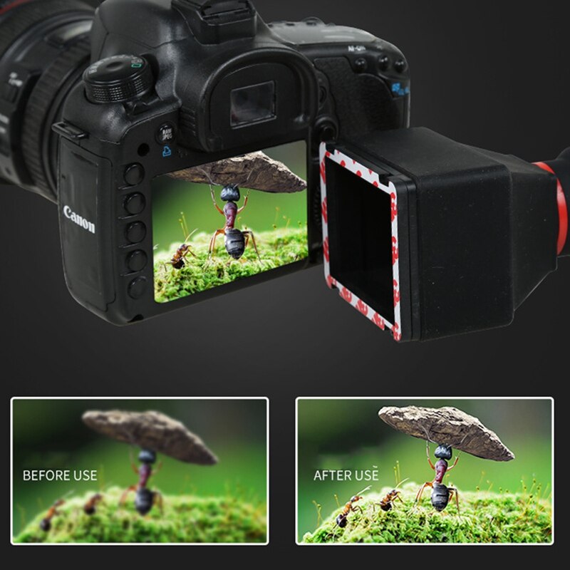 Visor de cámara ABDZ de 3,2 pulgadas, Visor de nificación 3X SLR Sn, capucha sombreada, sin reflejos,