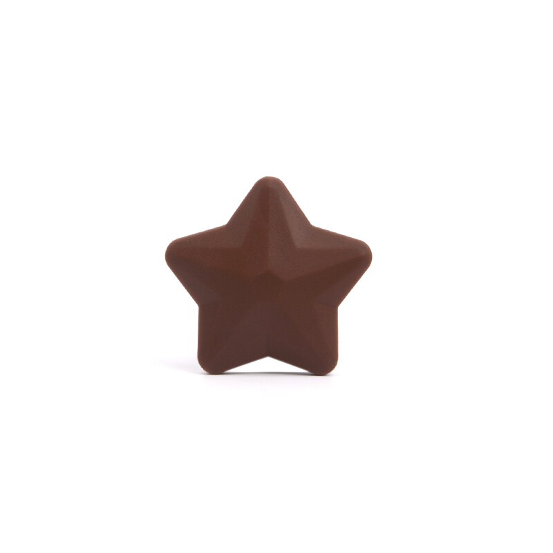 LOFCA 5pcs Star Silicone Beads Soft teether Star Shape BPAFREE Baby Diy Jewelry Bracelet Necklace and Pendant Making Oral Care: chocolate