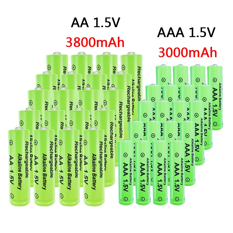 AA + AAA rechargeable AA 1.5V 3800mAh/1.5V AAA 3000mah Alkaline battery flashlight toys watch MP3 player replace Ni-Mh battery