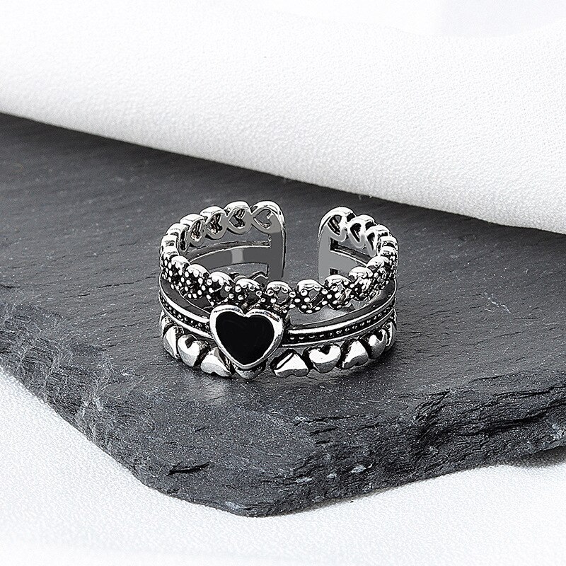 Regalo romantico delle donne all'ingrosso dei monili dell'anello di fidanzamento delle signore del cuore di amore placcato argento 30% a buon mercato