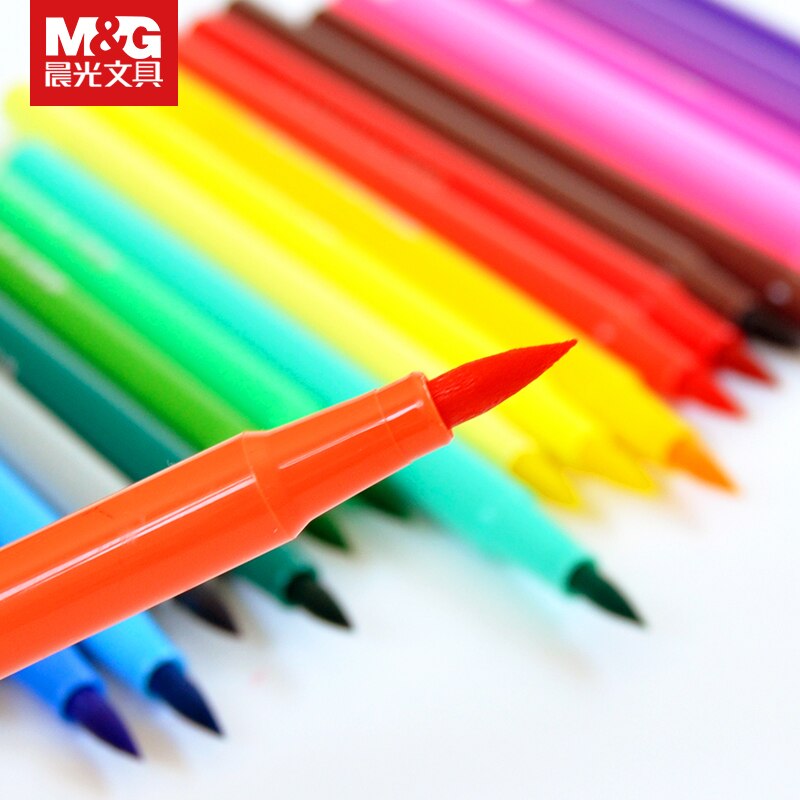 M &amp; G-rotuladores de acuarela de 12/24/36/48 colores, marcadores de arte, suministros de pintura, Juego de dibujo, papelería de pintura