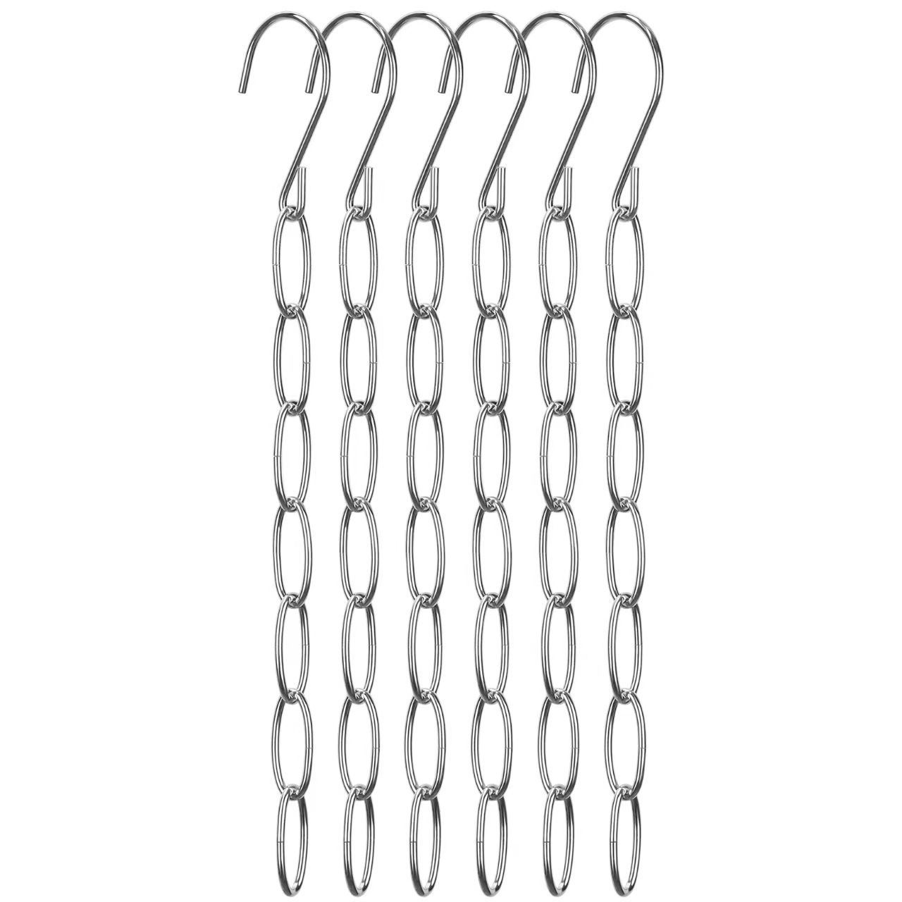 Multifunctional Chain Hanger Wardrobe Storage Multi-Layer and Folding Drying Rack Clothing Display Space-saving Hanger: Silver