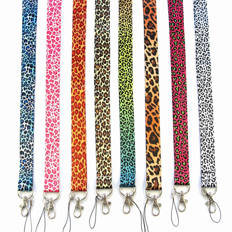 Hippie Leopard Drucken Schlüssel Schlüsselband Ich würde Abzeichen Halfter Keychain praktisch Nacken Gurt Anti-verloren Kamera Hängen Seil mit schlüsselring