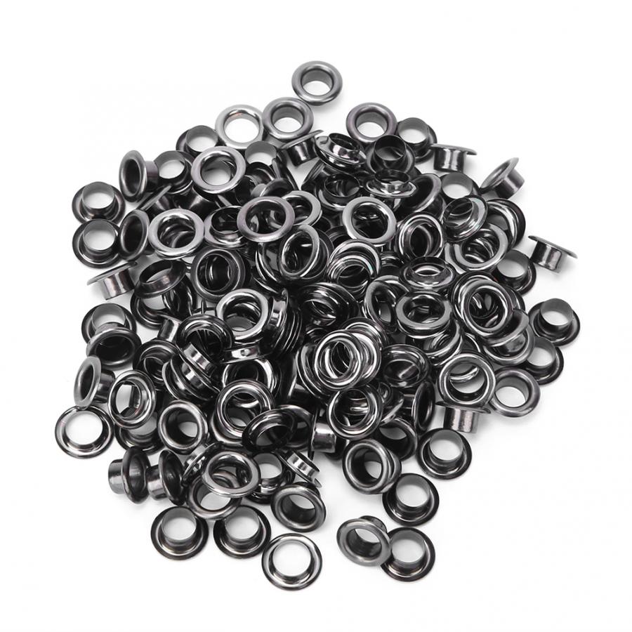 Oeillet Double face en laiton, outil de bricolage, Rivet creux pour vêtements, sac, ceinture, Rivet pour chaussures, accessoires, 6mm, 100 pièces: NICKEL