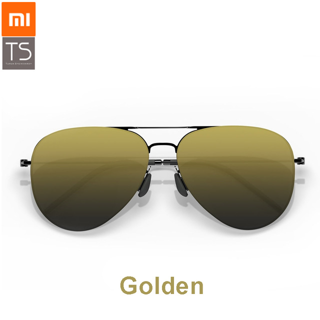 Xiaomi Mijia-gafas de sol polarizadas de nailon, lentes de sol polarizadas a prueba de rayos UV de acero inoxidable, a la: Golden