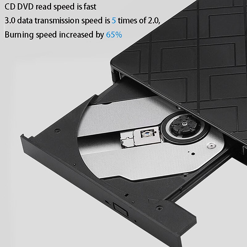 USB3.0 External CD DVD Drive, Portable CD / DVD Drive Recorder, for All-In-One / Notebook / Desktop Computer